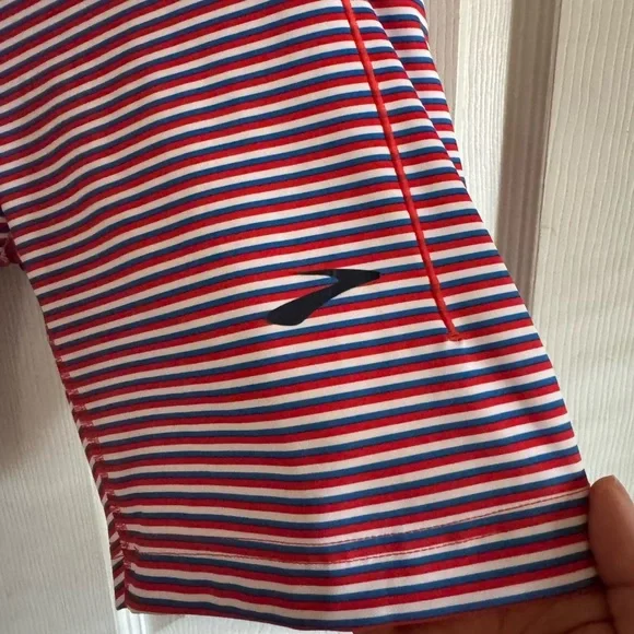Brooks Red and Blue Striped Athletic Shorts - Picture 7 of 7